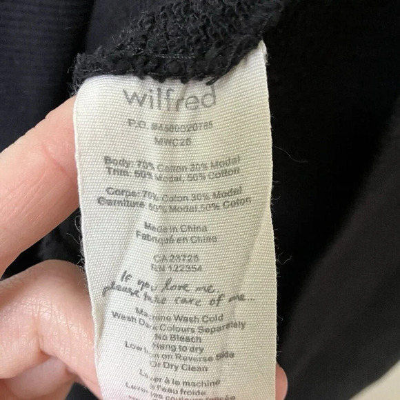 Aritzia Wilfred Diderot Sweater Open-Front  Cocoon Cardigan Black Womens XS Stud - Picture 6 of 6